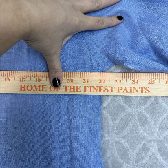 Couleur Lin Linen Midi Dress 10/12 Large IT46 Blue Asymmetrical Lagenlook Artsy - Picture 8 of 9